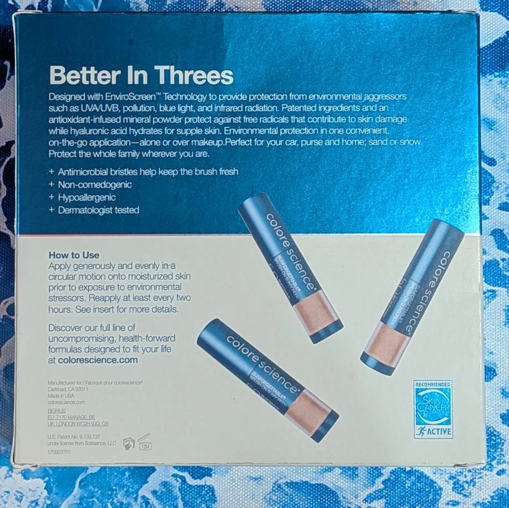 3 Powder Sunscreen SPF 50 Tan Sunforgettable Brush-on luxury makeup Set Shield